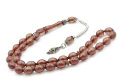 Gümüş Kaplama Kamçılı Beyzi Yansımalı Mavi Katalin Tesbih