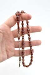 Gümüş Kaplama Kamçılı Beyzi Yansımalı Mavi Katalin Tesbih