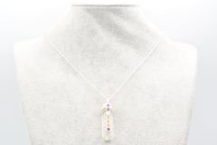 Hakiki Doğal Çakra Taşlı Kristal Kuvars Kolye Ucu