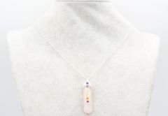 Hakiki Doğal Çakra Taşlı Pembe Kuvars Kolye Ucu