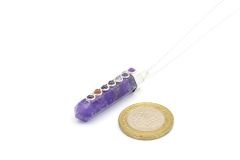 Hakiki Doğal Çakra Taşlı Ametist Taşı Kolye Ucu