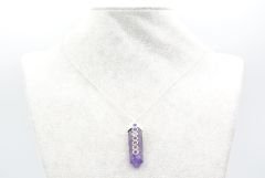 Hakiki Doğal Çakra Taşlı Ametist Taşı Kolye Ucu