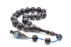 Erhan Turan Yapımı Kahverengi Mavi Sıkma Kehribar Efe Maskot Tesbih