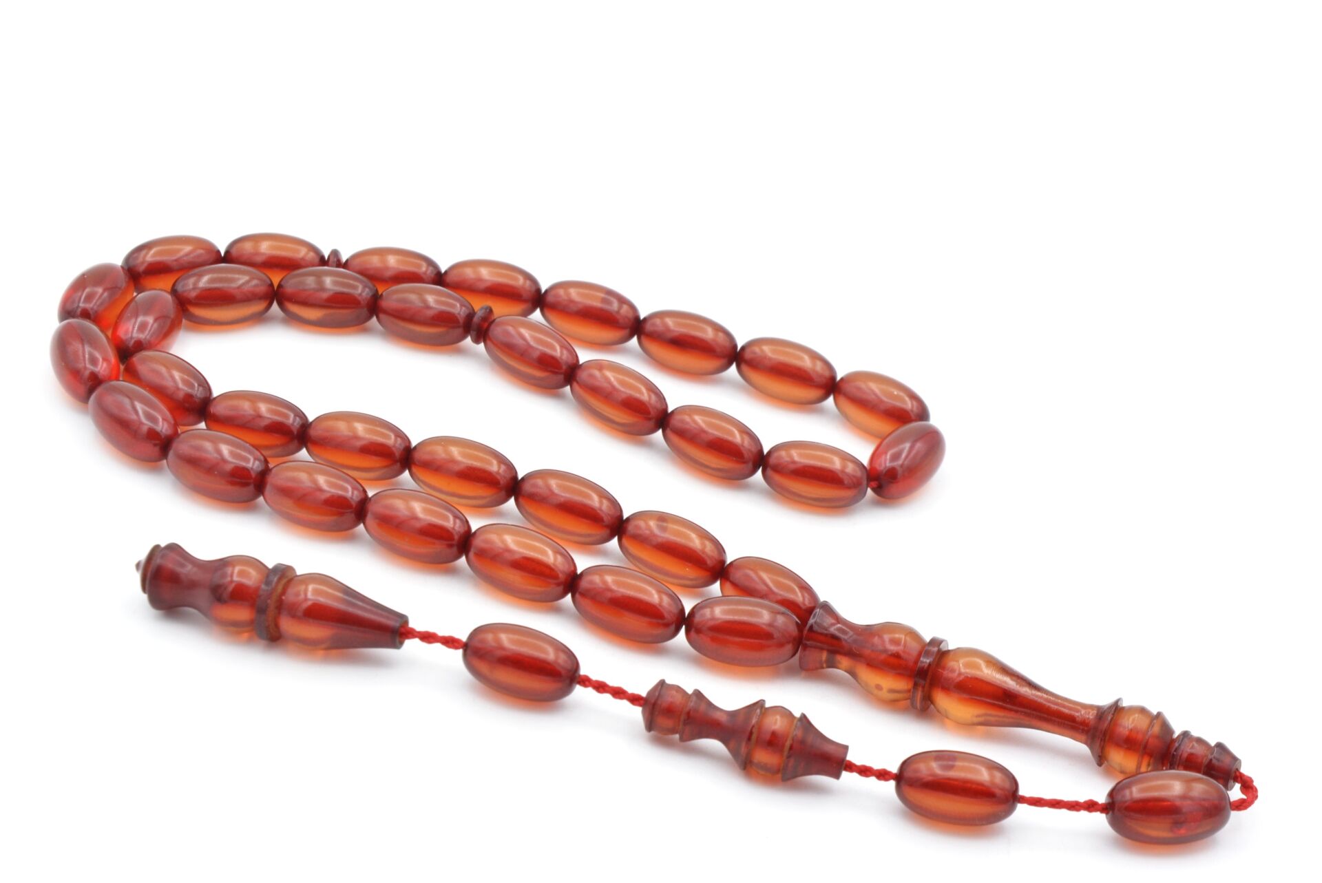 Lale Model İmameli Arpa Kesim Koyu Sarı Sıkma Kehribar Tesbih