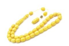 Şükrü Baba İmzalı Kapsül Bilek Boy Sarı Katalin Tesbih