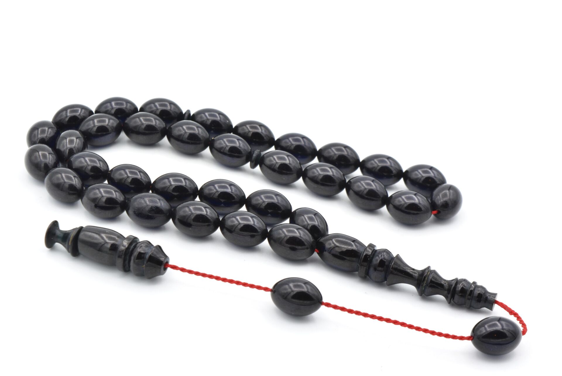 Usta İşçilikli Sistemli Beyzi Kesim Lacivert Sıkma Kehribar Tesbih