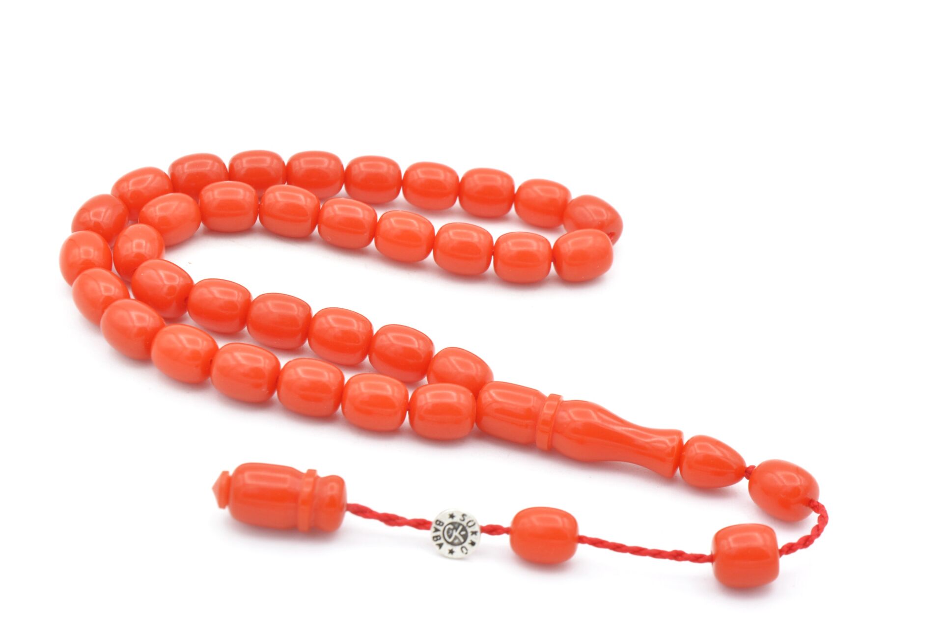 Şükrü Baba İmzalı Kapsül Bilek Boy Turuncu Katalin Tesbih