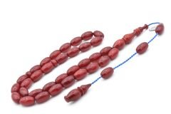 Cüneyd Hasan İmzalı Sistemli Arpa Kesim Çubuk Malzeme Sıkma Kehribar Tesbih 059