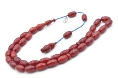 Cüneyd Hasan İmzalı Sistemli Arpa Kesim Çubuk Malzeme Sıkma Kehribar Tesbih 059