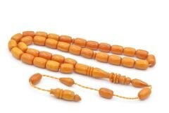 Ahmet Emin Yapımı İmamesi Halkalı Koyu Sarı Sıkma Kehribar Tesbih