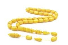 Ahmet Emin Yapımı İmamesi Halkalı Simli Sarı Sıkma Kehribar Tesbih