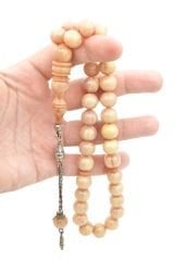 Hakkı Usta İmzalı Kamçılı Küre Kesim Beyaz Çekoslavak Katalin Tesbih