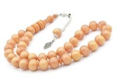 Hakkı Usta İmzalı Kamçılı Küre Kesim Beyaz Çekoslavak Katalin Tesbih