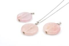 HAKİKİ DOĞAL PEMBE KUVARS KOLYE UCU 1.KALİTE 010